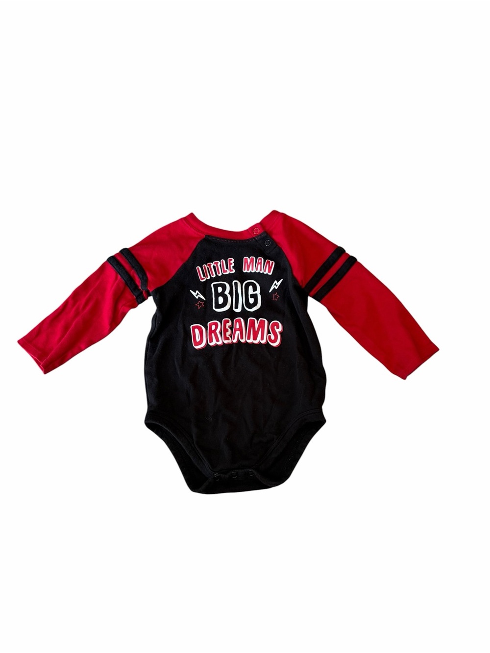 Garanimals “Little Man Big Dreams” Long Sleeve Bodysuit | 18M | Red & Black